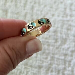 Gold Plated Yin Yang Ring Size 7.5 New